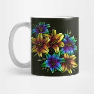 Rainbow Lilies Mug